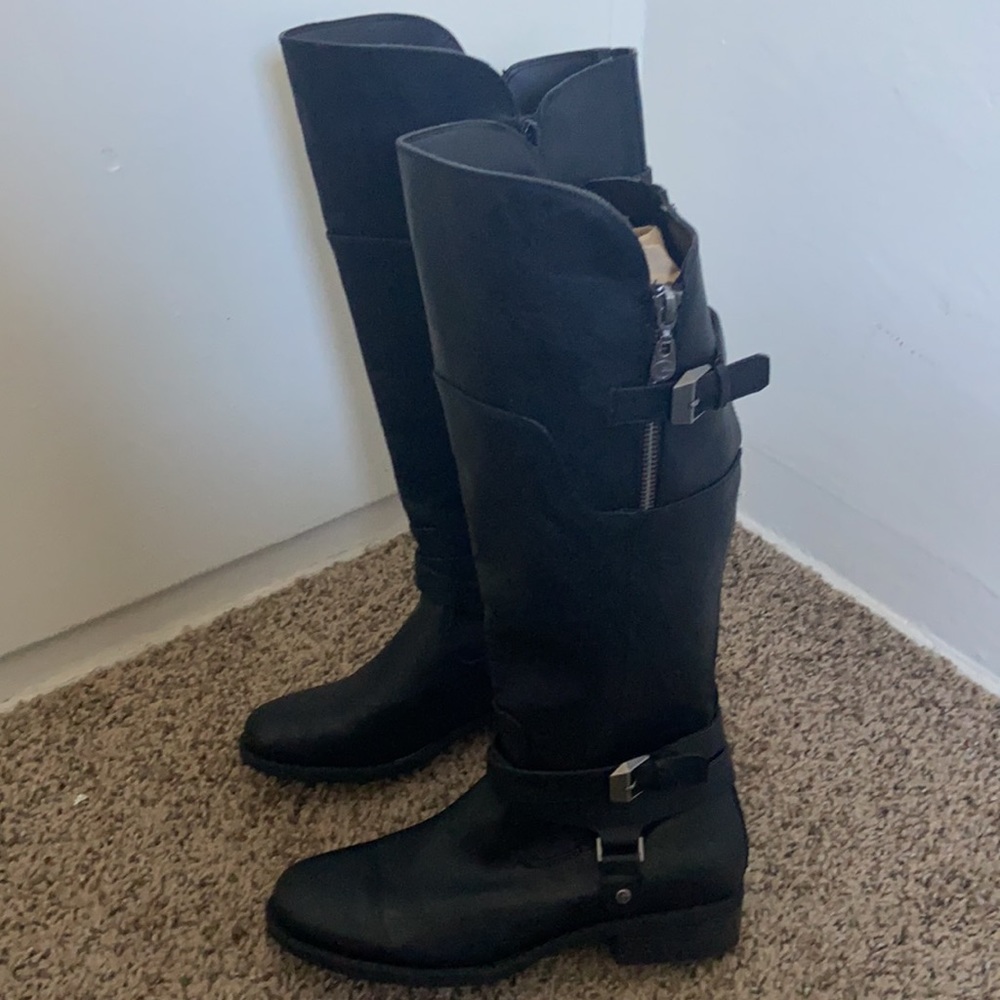 G by Guess faux leather biker boots wide calf